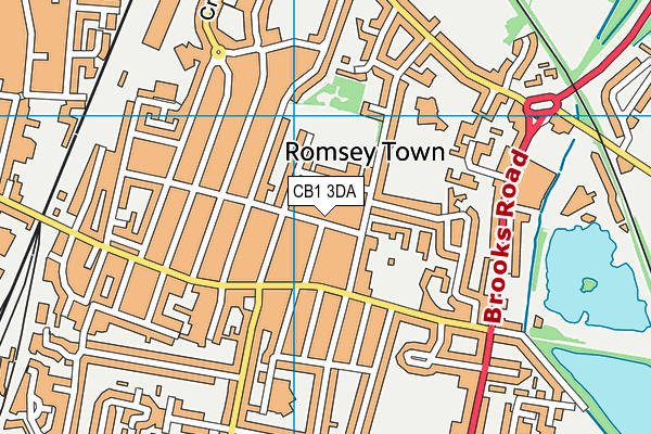 CB1 3DA map - OS VectorMap District (Ordnance Survey)