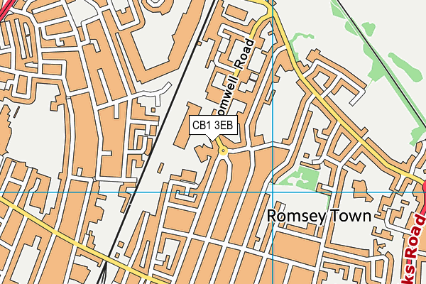 CB1 3EB map - OS VectorMap District (Ordnance Survey)