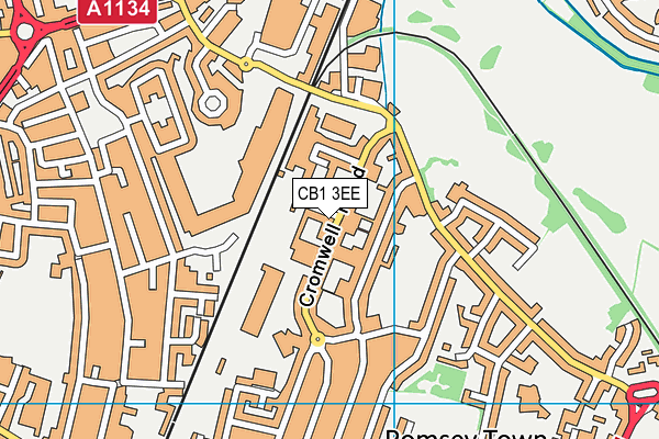 CB1 3EE map - OS VectorMap District (Ordnance Survey)