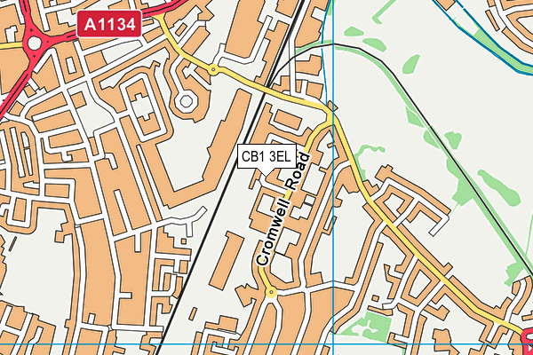 CB1 3EL map - OS VectorMap District (Ordnance Survey)