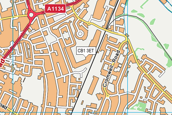 CB1 3ET map - OS VectorMap District (Ordnance Survey)