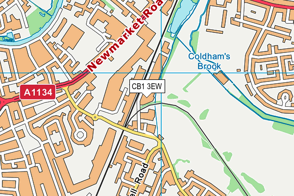 CB1 3EW map - OS VectorMap District (Ordnance Survey)