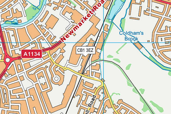 CB1 3EZ map - OS VectorMap District (Ordnance Survey)