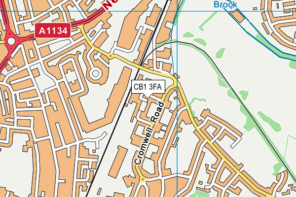 CB1 3FA map - OS VectorMap District (Ordnance Survey)