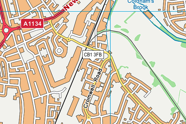 CB1 3FB map - OS VectorMap District (Ordnance Survey)