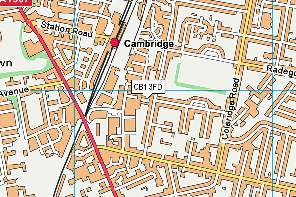 CB1 3FD map - OS VectorMap District (Ordnance Survey)