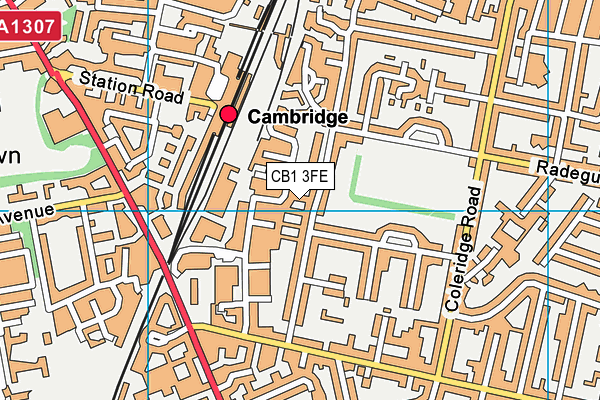 CB1 3FE map - OS VectorMap District (Ordnance Survey)