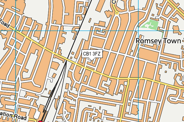 CB1 3FZ map - OS VectorMap District (Ordnance Survey)