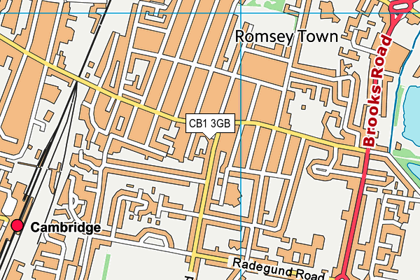 CB1 3GB map - OS VectorMap District (Ordnance Survey)