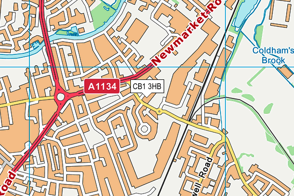 CB1 3HB map - OS VectorMap District (Ordnance Survey)