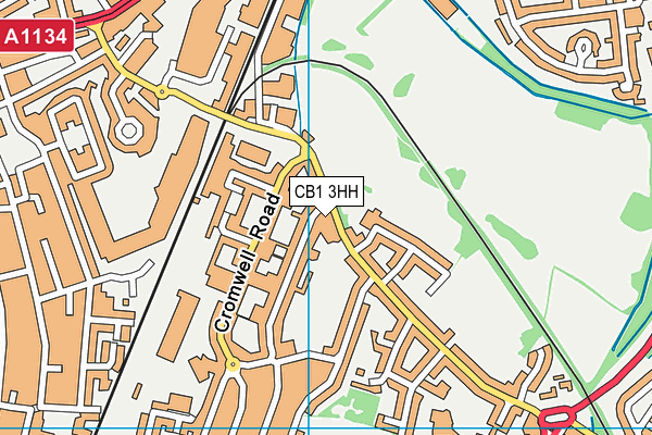 CB1 3HH map - OS VectorMap District (Ordnance Survey)