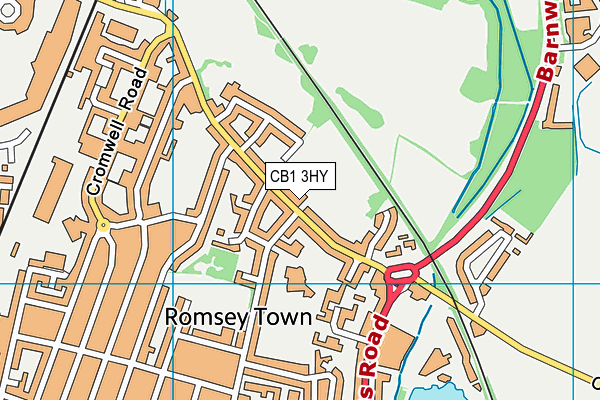 CB1 3HY map - OS VectorMap District (Ordnance Survey)