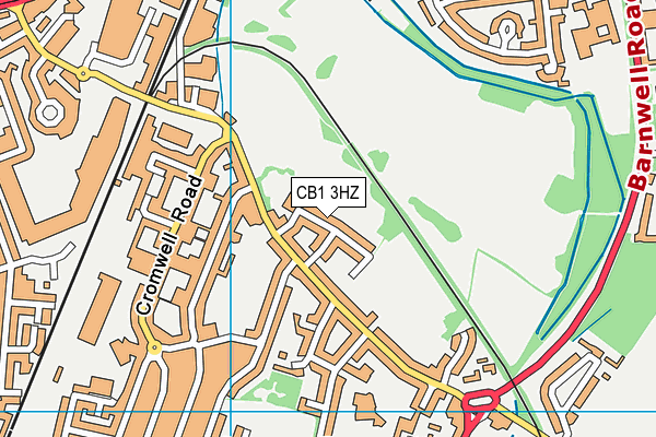 CB1 3HZ map - OS VectorMap District (Ordnance Survey)