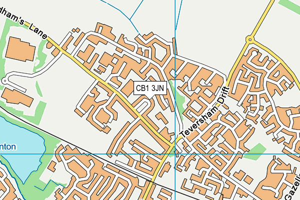 CB1 3JN map - OS VectorMap District (Ordnance Survey)