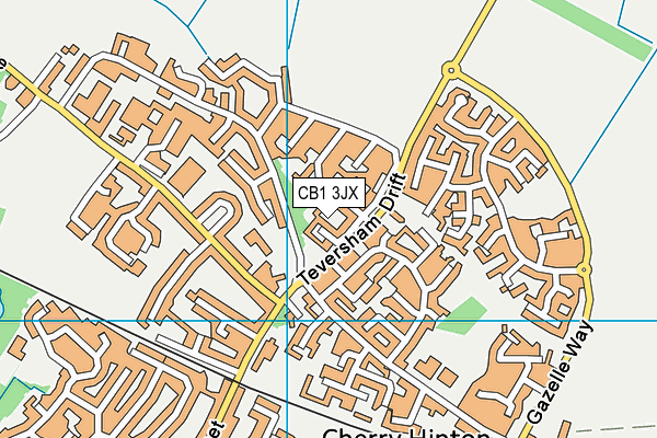 CB1 3JX map - OS VectorMap District (Ordnance Survey)