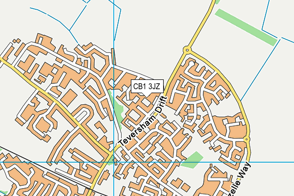 CB1 3JZ map - OS VectorMap District (Ordnance Survey)