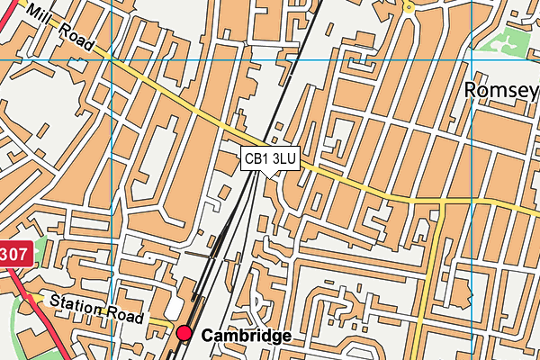 CB1 3LU map - OS VectorMap District (Ordnance Survey)