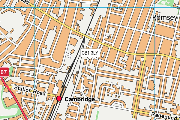 CB1 3LY map - OS VectorMap District (Ordnance Survey)