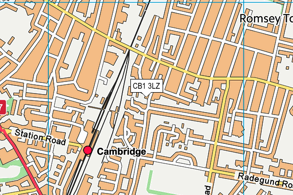 CB1 3LZ map - OS VectorMap District (Ordnance Survey)