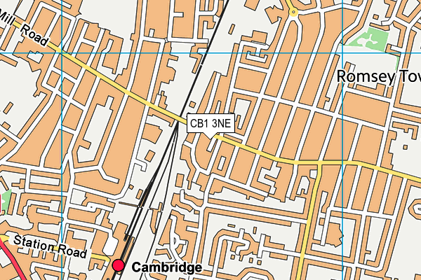 CB1 3NE map - OS VectorMap District (Ordnance Survey)