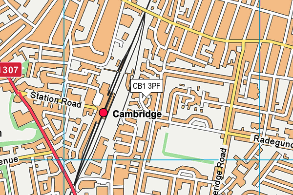 CB1 3PF map - OS VectorMap District (Ordnance Survey)