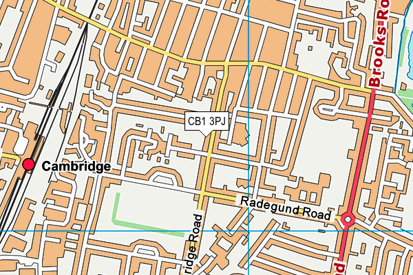CB1 3PJ map - OS VectorMap District (Ordnance Survey)