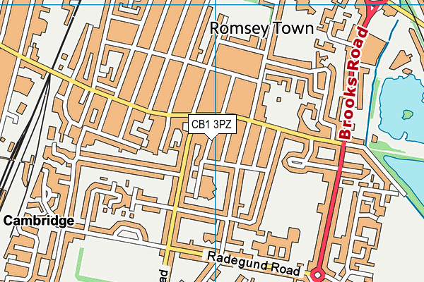 CB1 3PZ map - OS VectorMap District (Ordnance Survey)