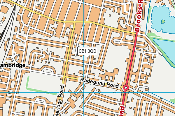 CB1 3QD map - OS VectorMap District (Ordnance Survey)