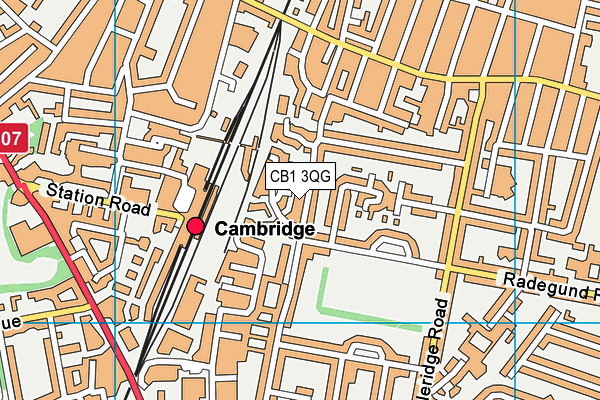 CB1 3QG map - OS VectorMap District (Ordnance Survey)