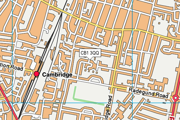 CB1 3QQ map - OS VectorMap District (Ordnance Survey)