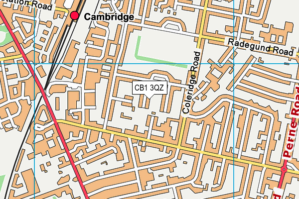 CB1 3QZ map - OS VectorMap District (Ordnance Survey)