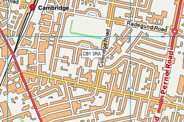 CB1 3RA map - OS VectorMap District (Ordnance Survey)