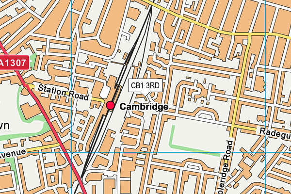 CB1 3RD map - OS VectorMap District (Ordnance Survey)