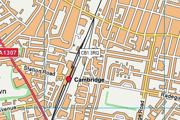 CB1 3RQ map - OS VectorMap District (Ordnance Survey)