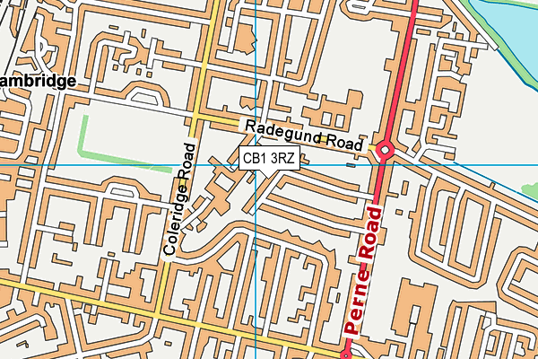 CB1 3RZ map - OS VectorMap District (Ordnance Survey)