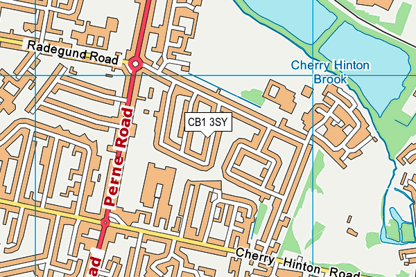 CB1 3SY map - OS VectorMap District (Ordnance Survey)