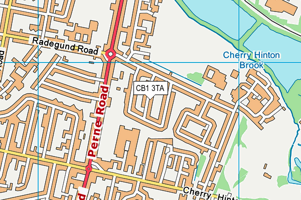 CB1 3TA map - OS VectorMap District (Ordnance Survey)