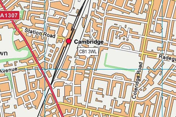 CB1 3WL map - OS VectorMap District (Ordnance Survey)