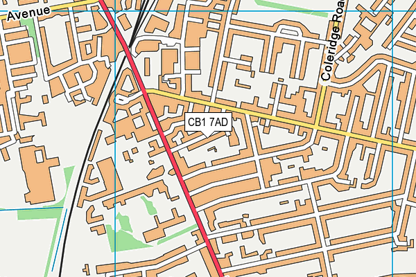 CB1 7AD map - OS VectorMap District (Ordnance Survey)