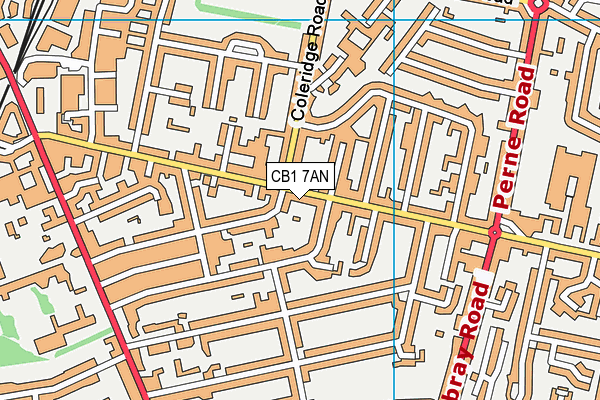 CB1 7AN map - OS VectorMap District (Ordnance Survey)