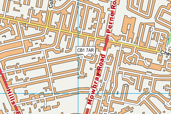 CB1 7AR map - OS VectorMap District (Ordnance Survey)