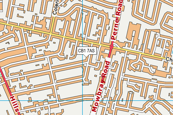 CB1 7AS map - OS VectorMap District (Ordnance Survey)