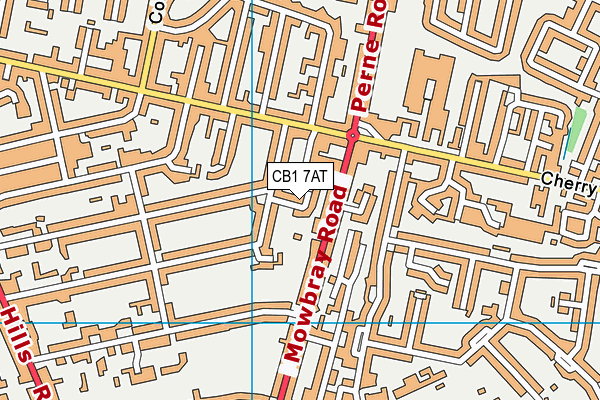 CB1 7AT map - OS VectorMap District (Ordnance Survey)