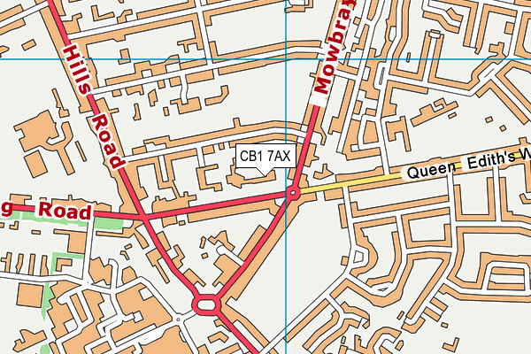 CB1 7AX map - OS VectorMap District (Ordnance Survey)