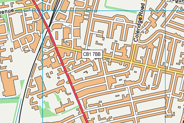 CB1 7BB map - OS VectorMap District (Ordnance Survey)