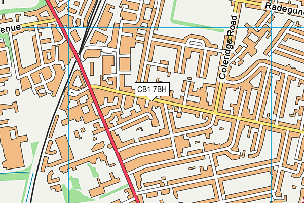 CB1 7BH map - OS VectorMap District (Ordnance Survey)