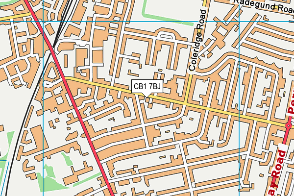 CB1 7BJ map - OS VectorMap District (Ordnance Survey)