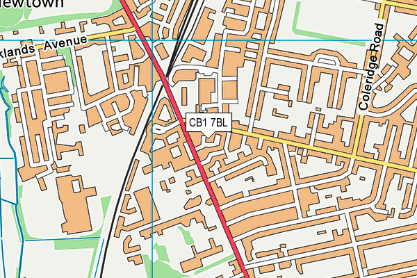 CB1 7BL map - OS VectorMap District (Ordnance Survey)