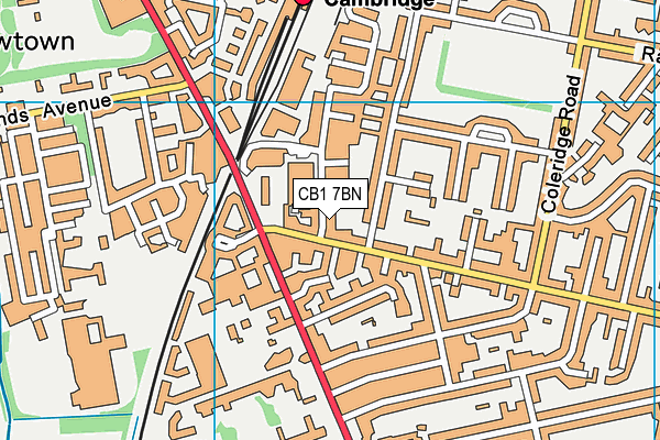 CB1 7BN map - OS VectorMap District (Ordnance Survey)