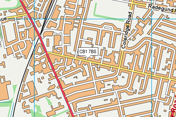 CB1 7BS map - OS VectorMap District (Ordnance Survey)
